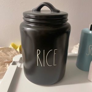 New Rae Dunn RICE black canister